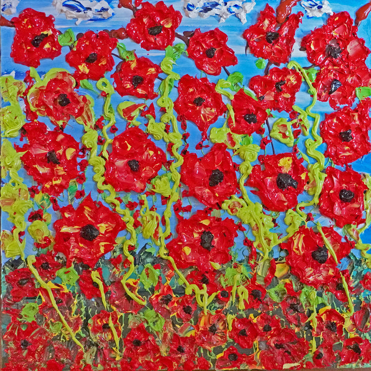 Red Flowers ina Meadow "Giclèe"